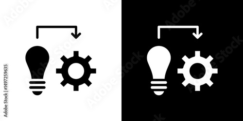 Implement icon Vector in flat style. Collection silhouettes