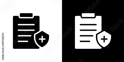 Health insurance icon Vector in flat style. Collection silhouettes