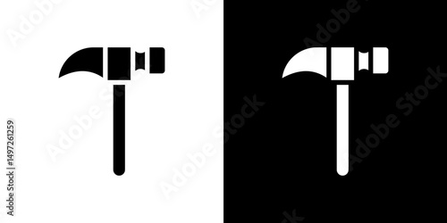 Hammer icon Vector in flat style. Collection silhouettes
