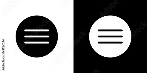 Hamburger menu icon Vector in flat style. Collection silhouettes
