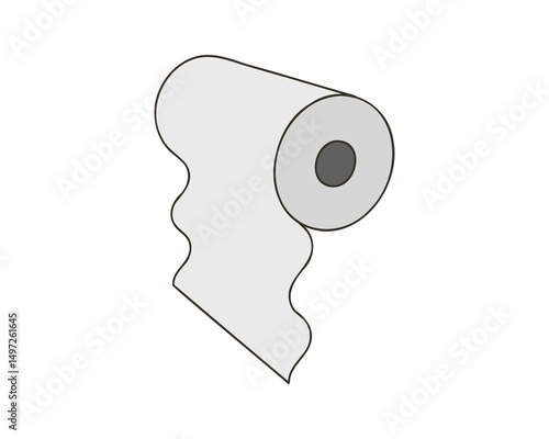 Simple, minimalist illustration of a roll of paper, perfect for websites, apps, or presentations needing a clean, modern aesthetic.  Represents concepts of freshness, cleanliness, and new beginnings.