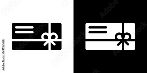 Gift card icon Vector in flat style. Collection silhouettes