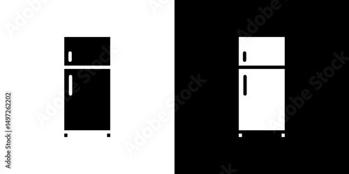 Fridge icon Vector in flat style. Collection silhouettes