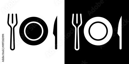 Food icon Vector in flat style. Collection silhouettes