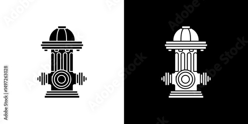 Fire hydrant icon Vector in flat style. Collection silhouettes