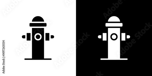 Fire hydrant icon Vector in flat style. Collection silhouettes