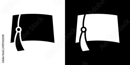 Fez hat icon Vector in flat style. Collection silhouettes