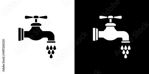 Faucet drip icon Vector in flat style. Collection silhouettes