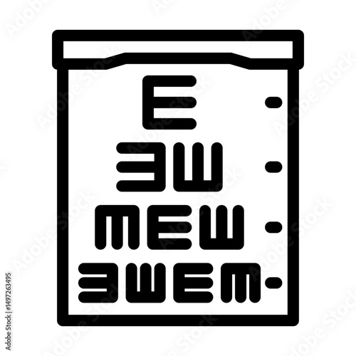 exam chart optometry vision eye line icon vector illustration
