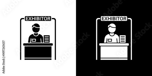 Exhibitor icon Vector in flat style. Collection silhouettes