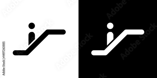 Escalator icon Vector in flat style. Collection silhouettes