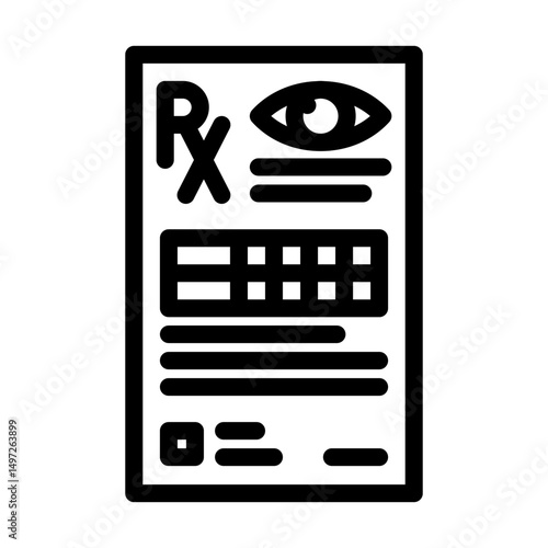 prescription optometry vision eye line icon vector illustration
