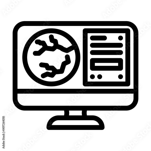 retina examination optometry vision line icon vector illustration