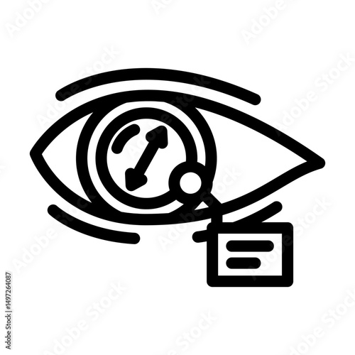pupil dilation optometry vision eye line icon vector illustration