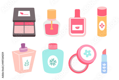 beauty cosmetic packaging natural ingredient illustration