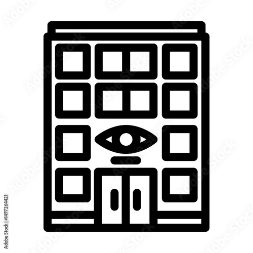 clinic optometry vision eye line icon vector illustration