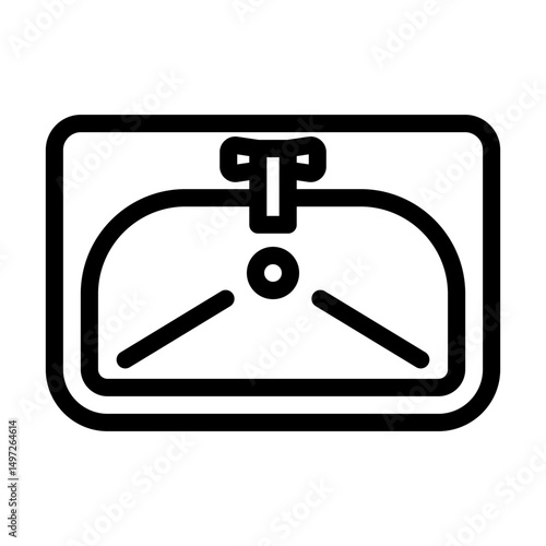 bathroom sink line icon vector illustration