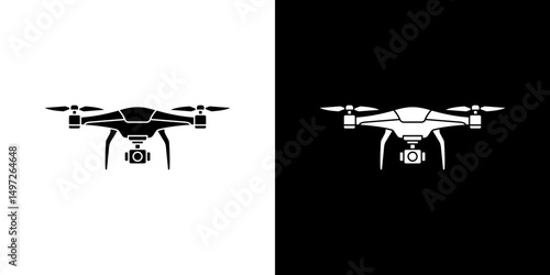 Drone icon Vector in flat style. Collection silhouettes