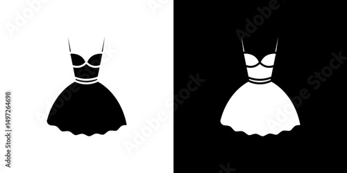 Dress icon Vector in flat style. Collection silhouettes