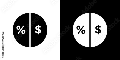 Dividend icon Vector in flat style. Collection silhouettes