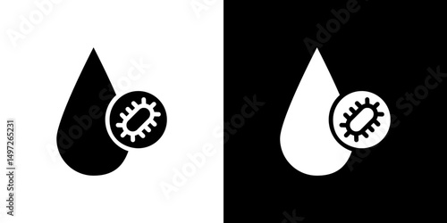 Dirty water drop icon Vector in flat style. Collection silhouettes