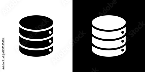 Database icon Vector in flat style. Collection silhouettes