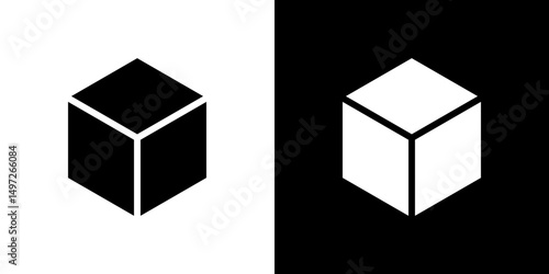 Cube icon Vector in flat style. Collection silhouettes