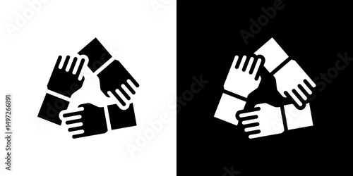 Collaboration icon Vector in flat style. Collection silhouettes