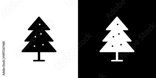 Christmas tree icon Vector in flat style. Collection silhouettes