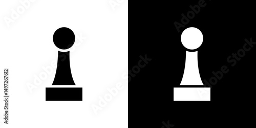 Chess pawn icon Vector in flat style. Collection silhouettes