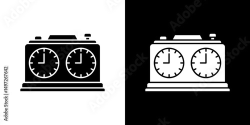 Chess clock icon Vector in flat style. Collection silhouettes
