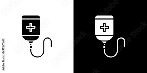 Chemotherapy icon Vector in flat style. Collection silhouettes