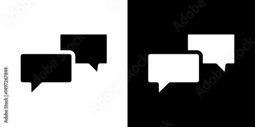 Chat bubble icon Vector in flat style. Collection silhouettes