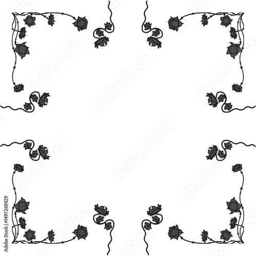 Floral ornamented frame; old style ornate decoration