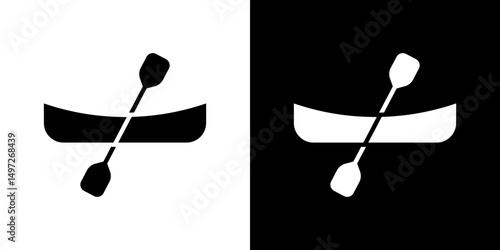 Canoe icon Vector in flat style. Collection silhouettes