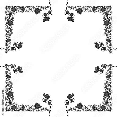 Floral ornamented frame; old style ornate decoration