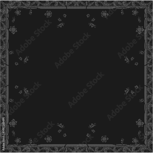 Floral ornamented frame; old style ornate decoration