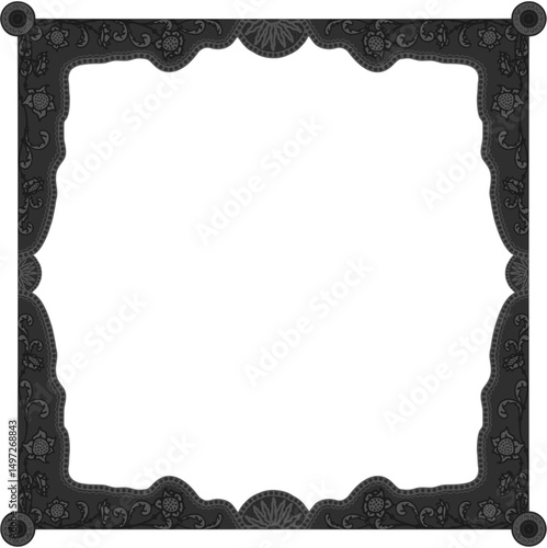 Floral ornamented frame; old style ornate decoration