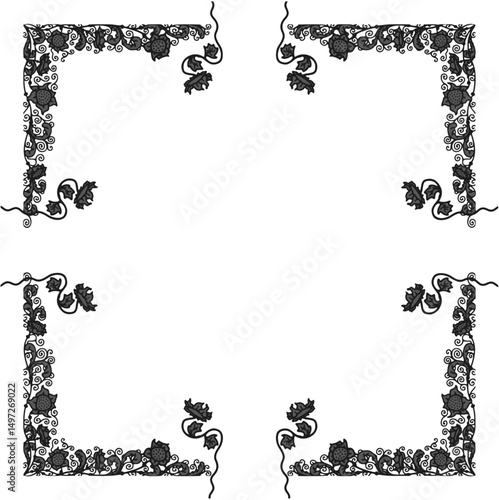 Floral ornamented frame; old style ornate decoration