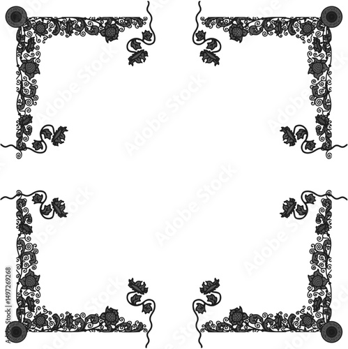 Floral ornamented frame; old style ornate decoration