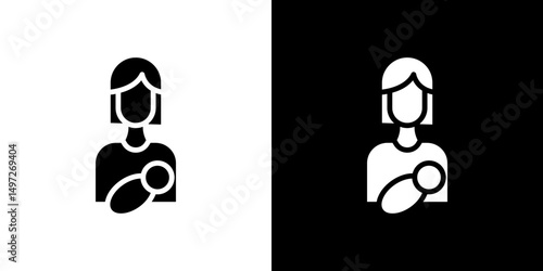 Breastfeeding icon Vector in flat style. Collection silhouettes