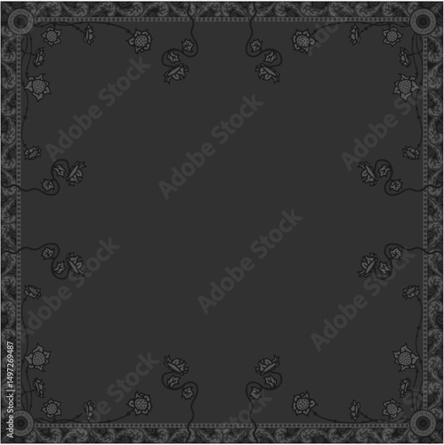 Floral ornamented frame; old style ornate decoration