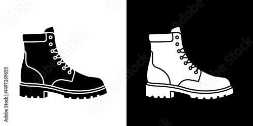 Boot icon Vector in flat style. Collection silhouettes