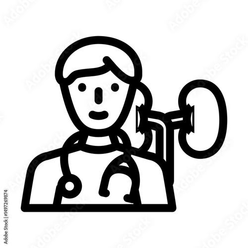 nephrologist urology line icon vector illustration