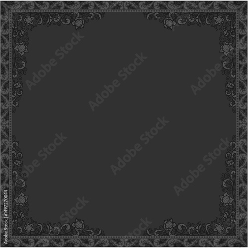 Floral ornamented frame; old style ornate decoration