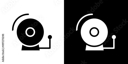 Bell school icon Vector in flat style. Collection silhouettes