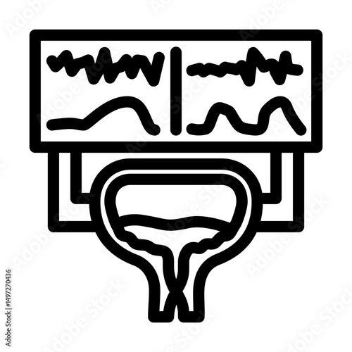 urodynamic testing urology line icon vector illustration