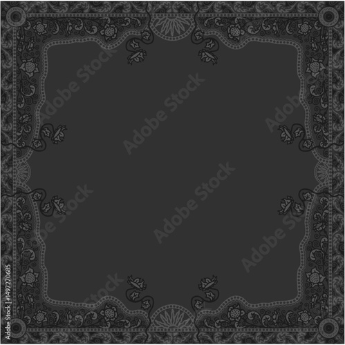 Floral ornamented frame; old style ornate decoration