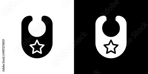 Baby bib icon Vector in flat style. Collection silhouettes