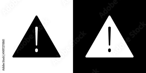 attention sign icon Vector in flat style. Collection silhouettes